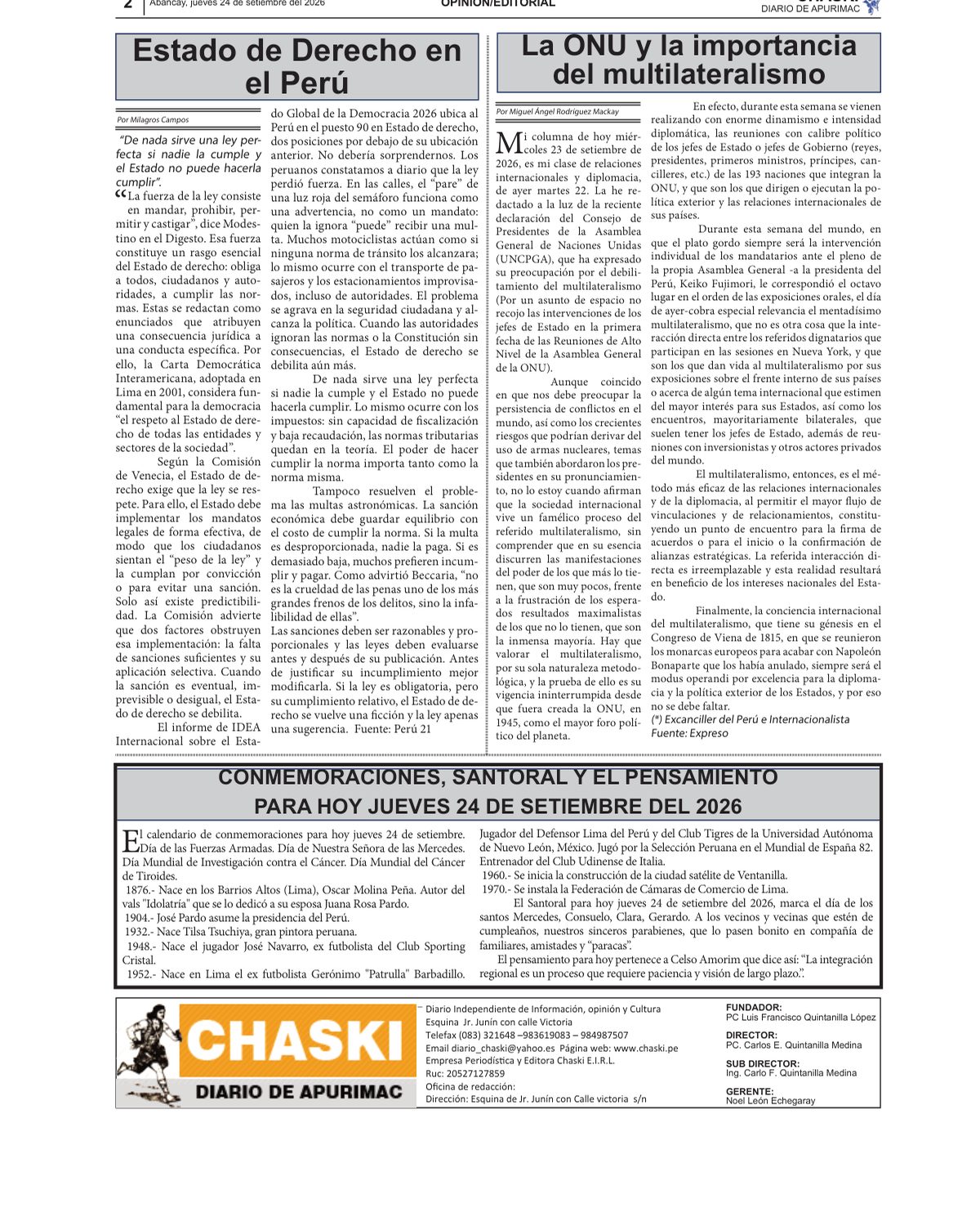 Página 2 - Diario Chaski