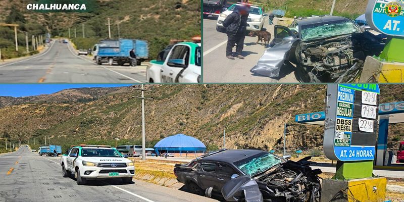Policía investiga choque vehicular ocurrido en el sector grifo los Chankas, en Chalhuanca