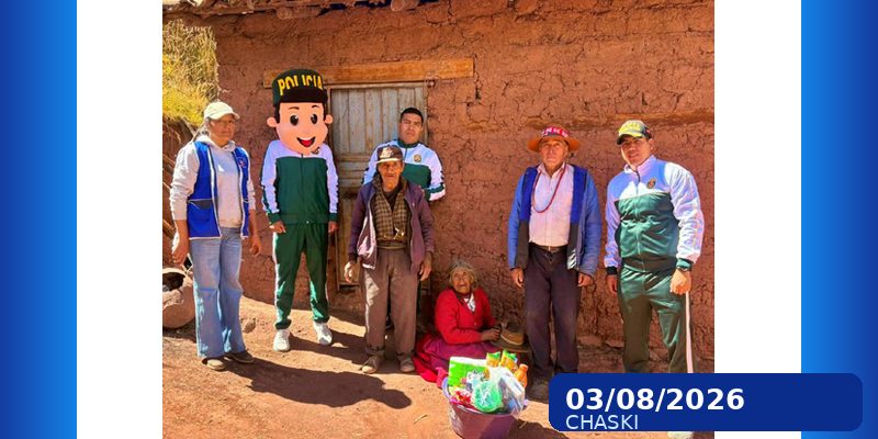 Policía brinda apoyo solidario a adultos mayores en Tapairihua