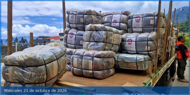 Reabastecen almacén adelantado de Andahuaylas para fortalecer la respuesta ante emergencias